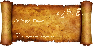 Ürge Emma névjegykártya