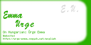 emma urge business card